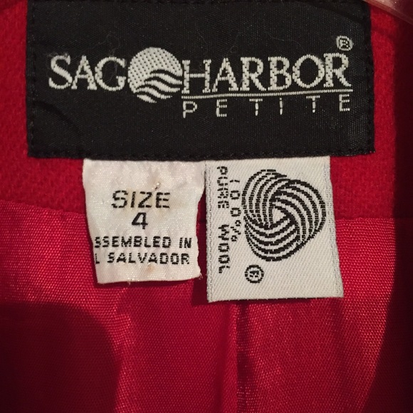 🎤SAG HARBOR 100% Pure Wool Red Button Blazer - Picture 2 of 3